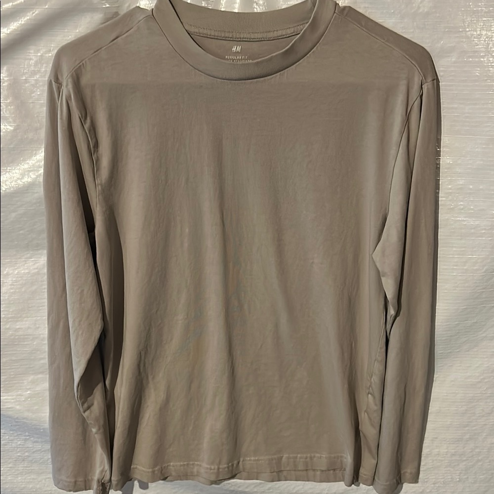 H&M Beige Long Sleeve Tee for Everyday Comfort